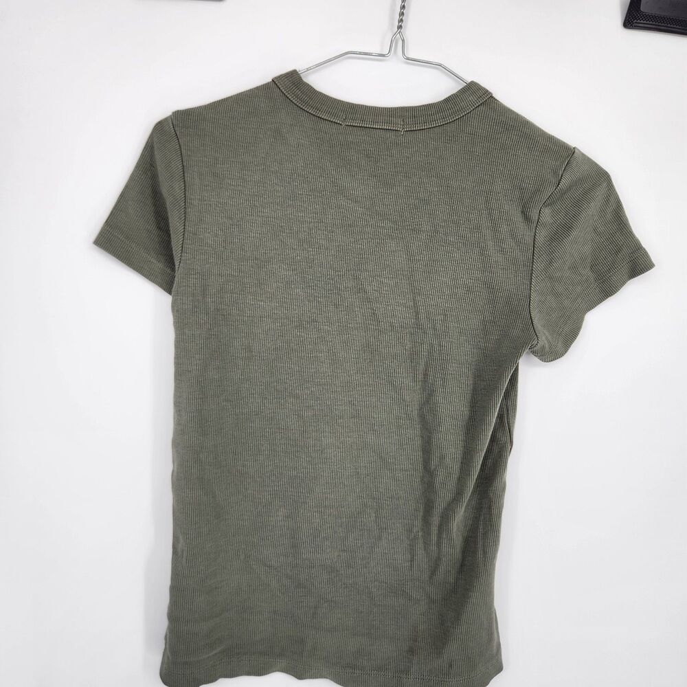 Marine Layer Dark Green Small Lexi Rib Sun In Crew Tee NWT - Picture 5 of 7